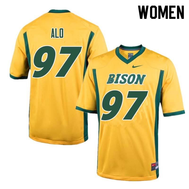 Women #97 Quinn Alo North Dakota State Bison College Football Jerseys Sale-Yellow - Click Image to Close